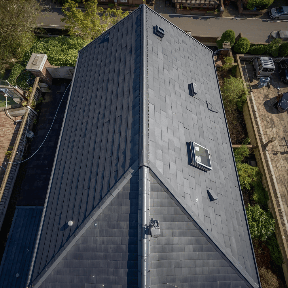 New slate roof replaced